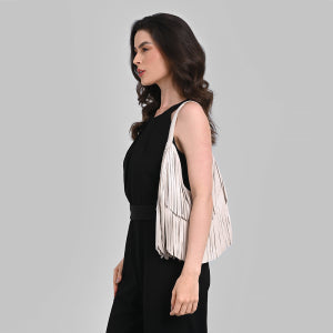 Bolsa de Couro com Franjas Boho
