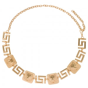 Cinto Corrente Leão de Metal Dourado - 4,5cm