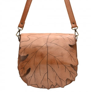 Bolsa de Couro Premium Design Folha Transversal