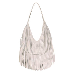 Bolsa de Couro com Franjas Boho
