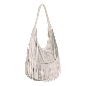 Bolsa de Couro com Franjas Boho