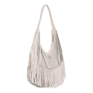 Bolsa de Couro com Franjas Boho