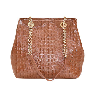 Bolsa Grande de Couro Croco Premium