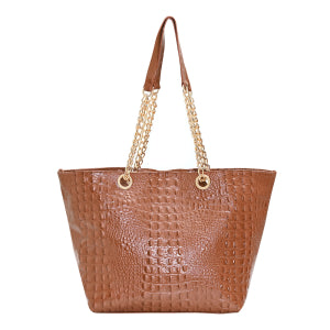 Bolsa Grande de Couro Croco Premium