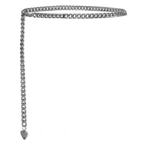 Cinto Corrente de Metal com Pingente de Coração - 1,2 cm