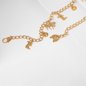 Cinto Corrente de Metal Dourado com Pingentes - 1,2 cm