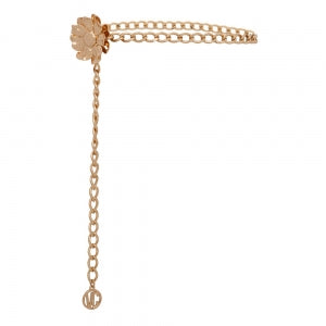 Cinto Corrente Flor  de Metal Dourado Margarida - 1,2 cm