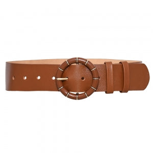 Cinto de Couro com Fivela Dourada - 4,5 cm