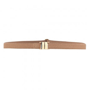 Cinto de Elástico Fino Ajustável com Regulagem e Fivela Dourada - 1,5 cm