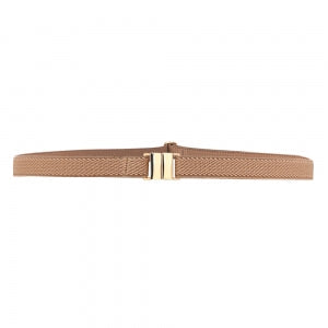 Cinto de Elástico Fino Ajustável com Regulagem e Fivela Dourada - 1,5 cm