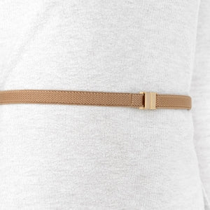 Cinto de Elástico Fino Ajustável com Regulagem e Fivela Dourada - 1,5 cm