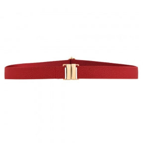 Cinto de Elástico Fino Ajustável com Regulagem e Fivela Dourada - 2,0 cm