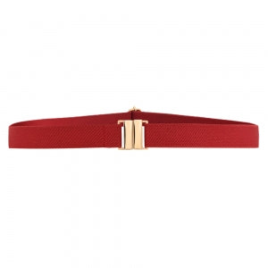 Cinto de Elástico Fino Ajustável com Regulagem e Fivela Dourada - 2,0 cm