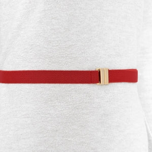 Cinto de Elástico Fino Ajustável com Regulagem e Fivela Dourada - 2,0 cm