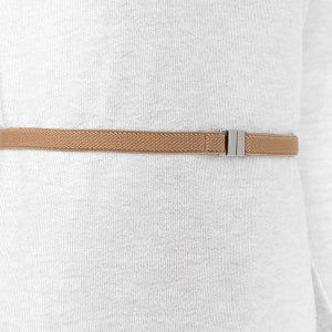 Cinto de Elástico Fino Ajustável com Regulagem e Fivela Prata - 1,5 cm