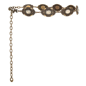 Corrente Boho de Metal com Pedraria Off-White - 3,0 cm