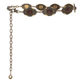 Corrente Boho de Metal com Pedraria Marrom - 3,0 cm