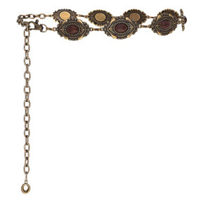Corrente Boho de Metal com Pedraria Marrom - 3,0 cm