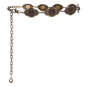 Corrente Boho de Metal com Pedraria Marrom - 3,0 cm