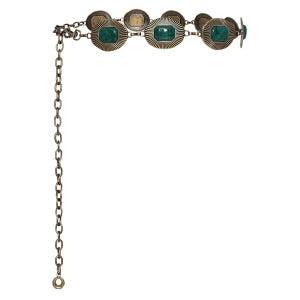 Corrente Boho de Metal Ouro Velho com Pedraria - 3,5 cm