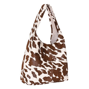 Bolsa de Couro Premium Animal Print de Vaca -  Cow Print Marrom