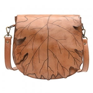 Bolsa de Couro Premium Design Folha  Transversal