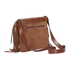 Bolsa Tiracolo de Couro com Franjas Boho